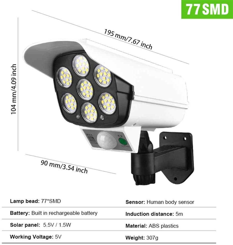 Solar-Powered Dummy Camera Security Light image 1